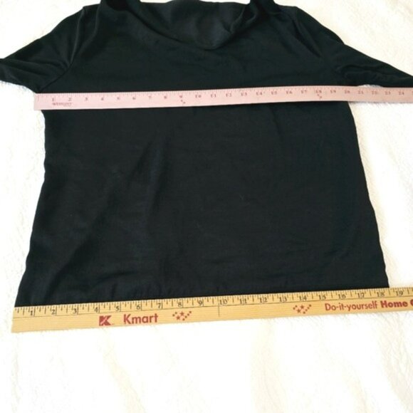 Banana Republic Women's Blouse Size Medium Black Cascading Neckline Long Sleeves - Picture 9 of 12